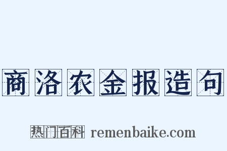 商洛农金报造句是什么意思的图片